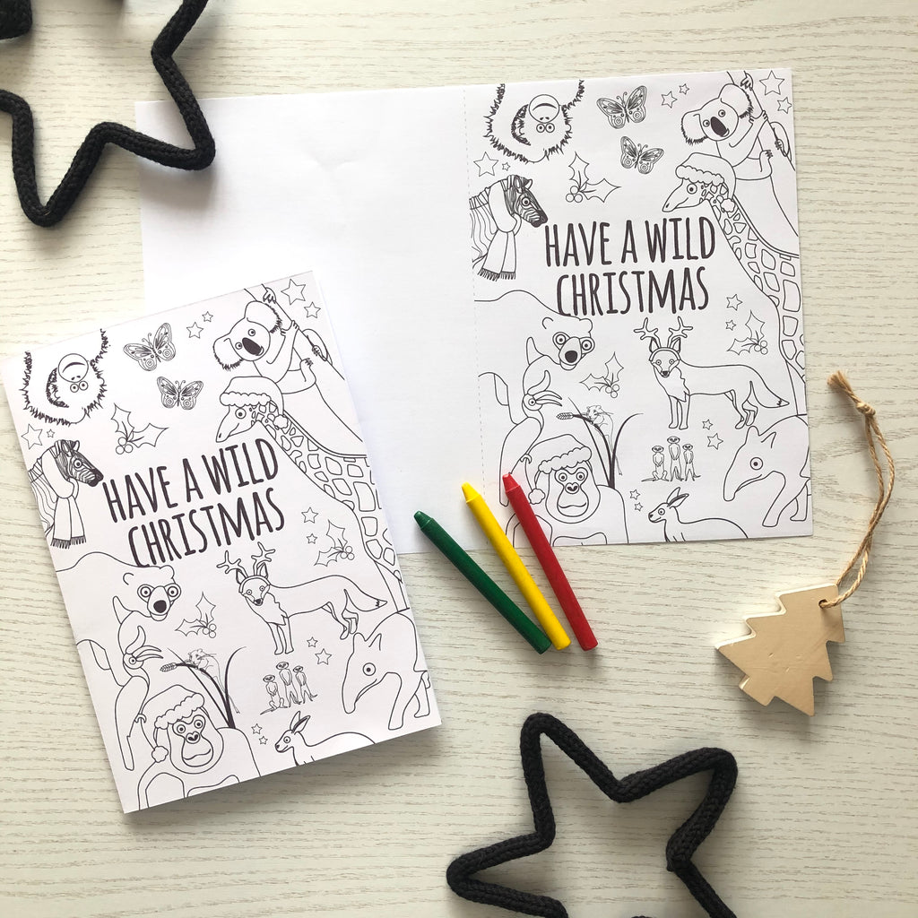 Christmas cheer with our festive card to colour in