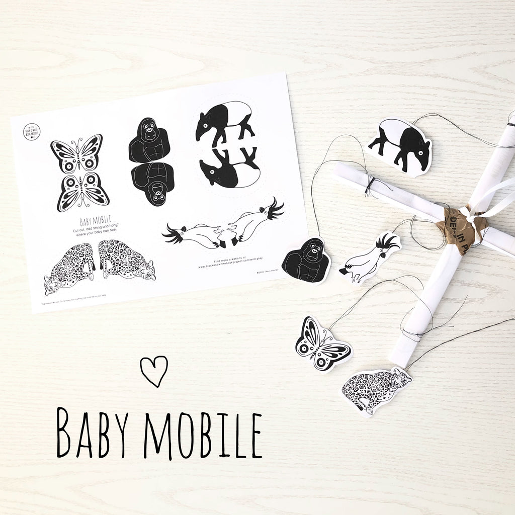 Black and white baby mobile make