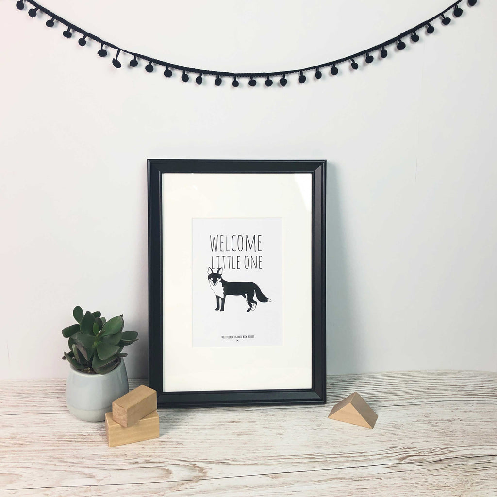 Welcome little one fox illustration A5 print