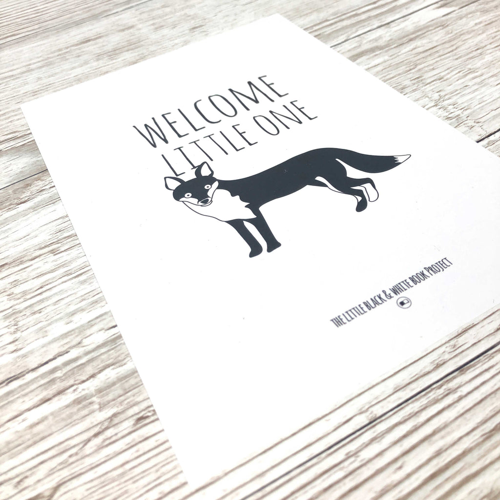 Welcome little one fox illustration A5 print