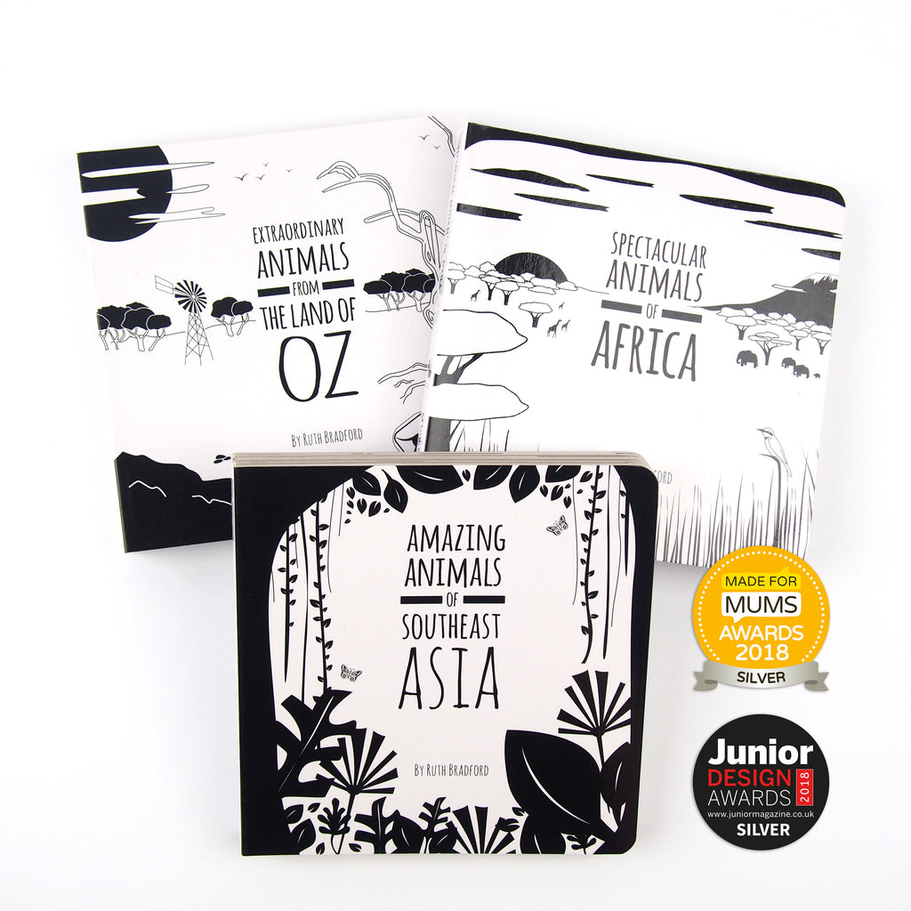 Our signature set of books and flash cards - The Little Black & White Book Project