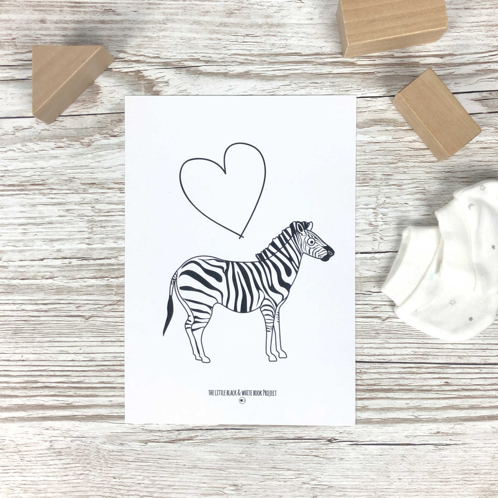 Heart and zebra print - The Little Black & White Book Project