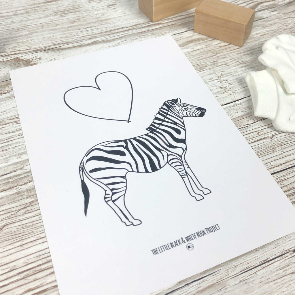 Heart and zebra print - The Little Black & White Book Project